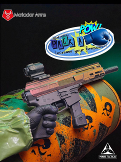 Matador MAT-9 Bufferless 9mm Roller Delayed Complete Upper - Custom "Packs a Punch" Camo